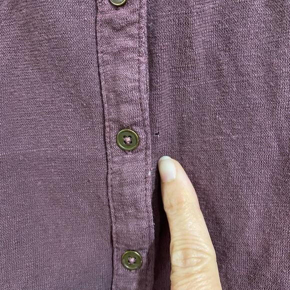 Free People Maroon Long Sleeve Button Down Sz M - Picture 4 of 12